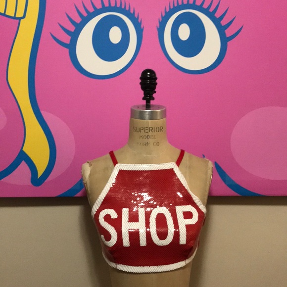 Moschino Tops - Moschino Couture Red Shop Stop Sign Top